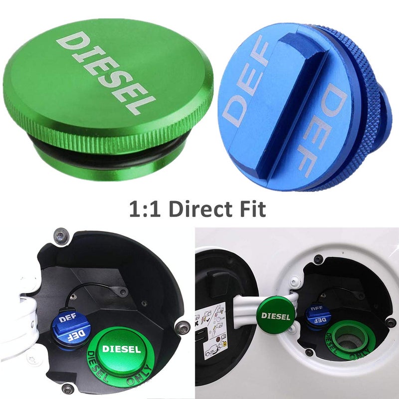 JOJOY LUX Diesel Fuel Cap for Dodge Ram, Aluminum Factory Combo Pack - Magnetic Diesel Fuel Cap & DEF Cap for RAM 1500 2500 3500 Trucks (2013-2019) - Image 2
